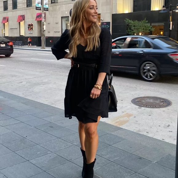 A&F smocked black mini dress tall - Picture 3 of 3